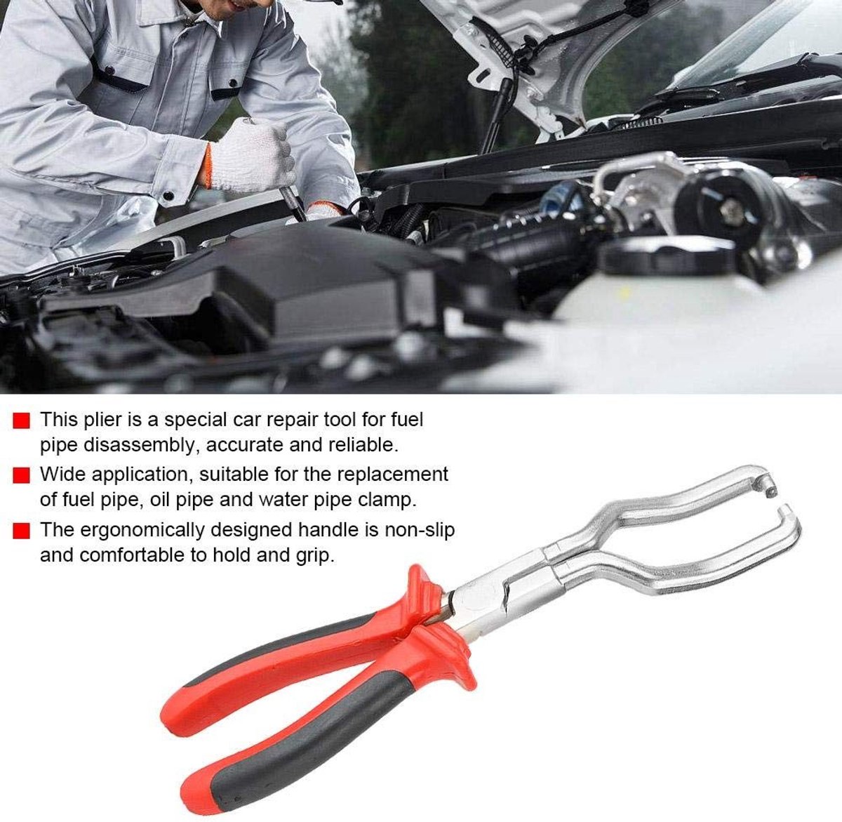 Dailygoods- Ontmantelingstangen - Koolstofstaal - Auto-reparatiegereedschap - Antislip handgreep - Duurzaam - Roestbescherming - Brandstofleidingtang