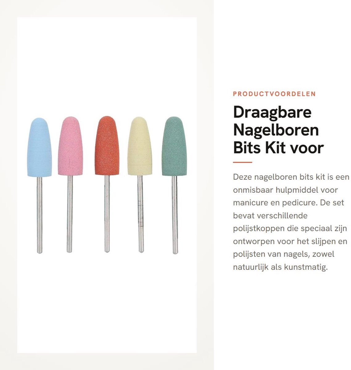 Dailygoods - Draagbare Nagelboren Bits Kit voor Manicure en Pedicure
