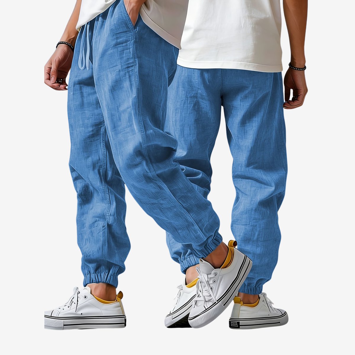 Currero Linnen Broek Heren Zomerbroek Volwassenen Lange Broek Pantalon Strandbroek Zomer Ibiza Stijl 1 Hemelsblauw 2