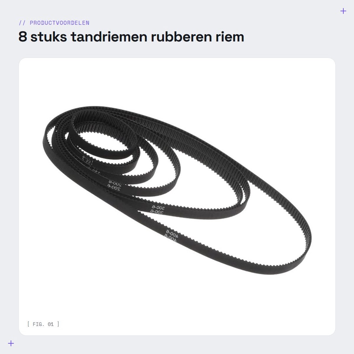 Dailygoods- Tandriemen 8 Stuks - Gesloten Cyclus 2GT - Rubber - 6 mm Breedte - Versterkt met Glasvezels - Geschikt voor 3D-Printers - Distributieriem