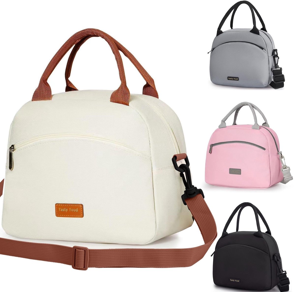 Dailygoods- Lunchtas Herbruikbaar - Waterdicht - Koelers - Volwassenen - Dames - Grote Zak 26x21x14 cm - Dubbele Vakken - Koeltas
