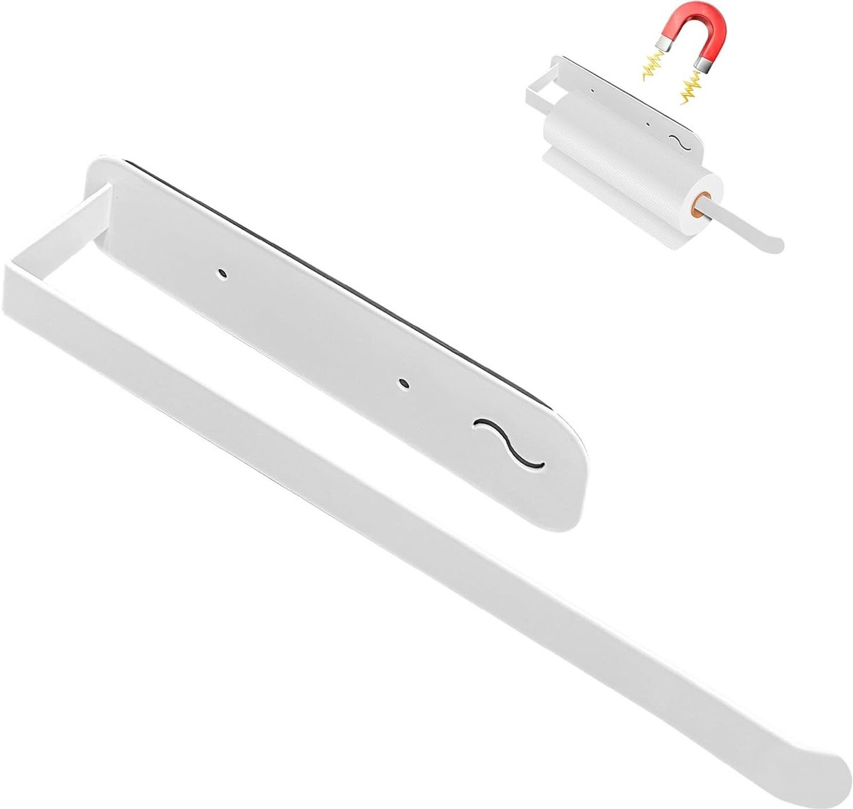 Magnetische Keukenrolhouder van Koolstofstaal zonder Boren, Towel Holder met Magneten, Muurbevestiging voor Keukenpapier en Keukenaccessoires