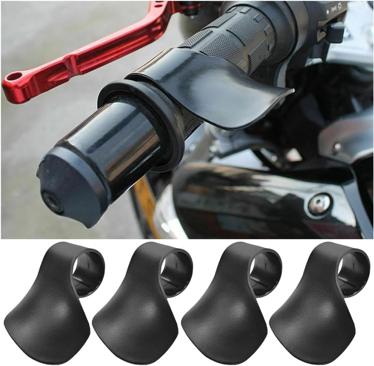 Comfortabele Polssteunen voor Motorfiets en Fiets, Ondersteuning voor Gasbediening, 4-Pack met Ergonomische Grip