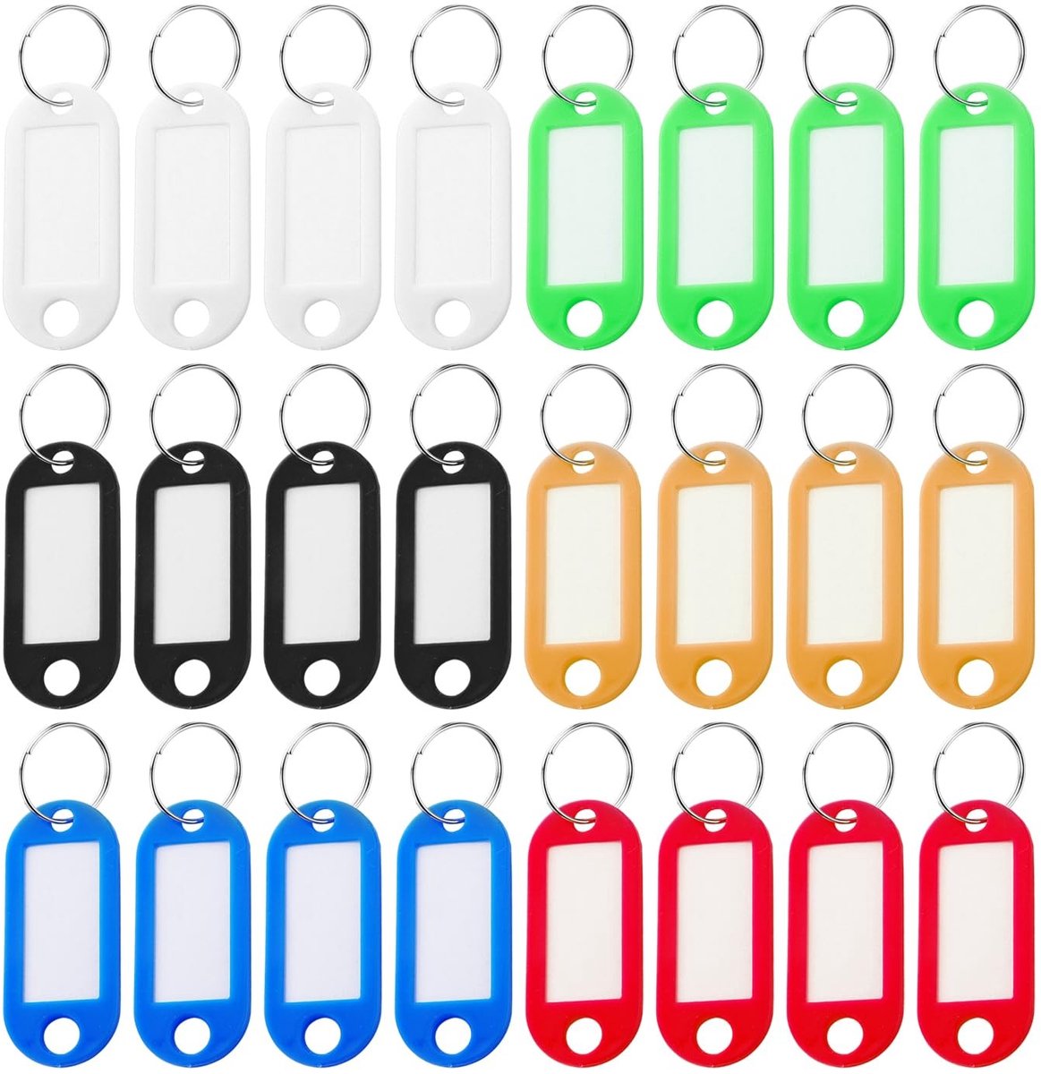 Dailygoods- Sleutelkaarten 24 Stuks - Kleurrijk Plastic - Waterdicht - Vlekkenresistent - Identificatiehulpmiddelen - 5x2,2 Cm - Labelkaarten