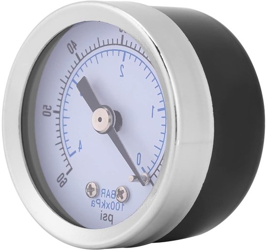 Foto: Nauwkeurige drukmeter met 40 mm wijzerplaat 0 60 psi en 0 4 bar voor lucht water en olie met npt aansluiting