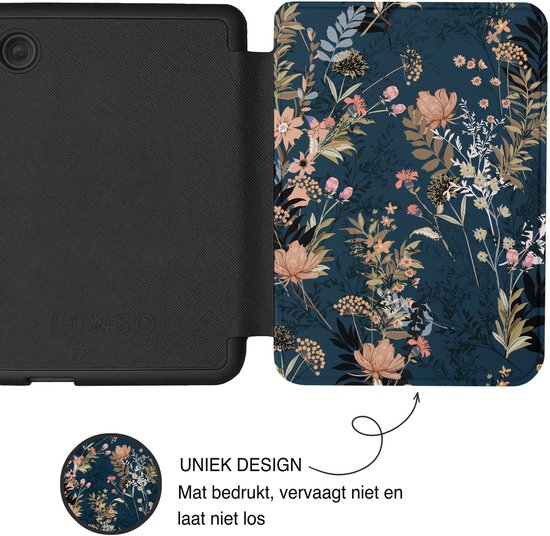 Lunso Geschikt voor Kobo Clara BW / Clara Colour hoesje (6 inch) - Vegan Saffiano Leren Sleep Cover - Urban Park — afbeelding 5
