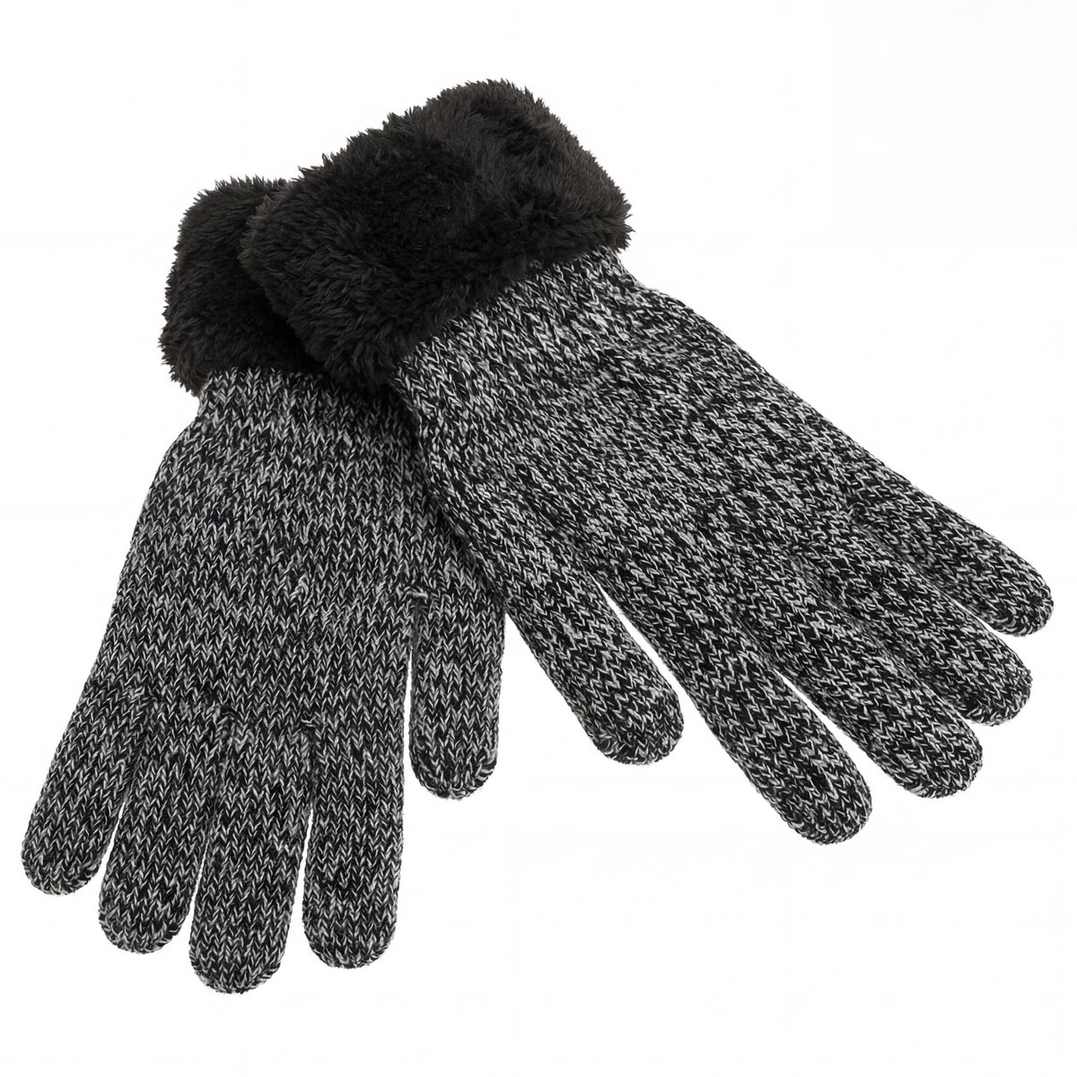 Dailygoods- Knuffelhandschoenen Gevoerd met Teddybont - Dames - Warm - Gebreid - Winter - Eenheidsmaat - Handschoenen