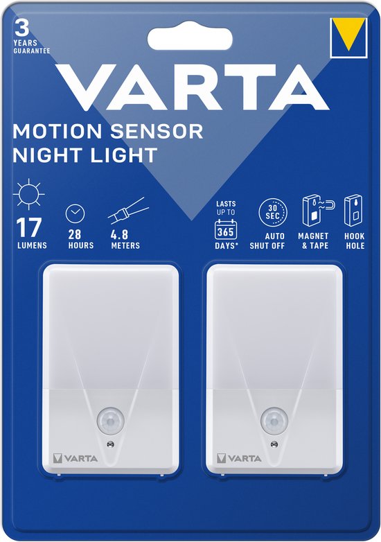 Varta Motion Sensor Night Light Twin 16624101402 Nachtlamp met bewegingsmelder LED Wit