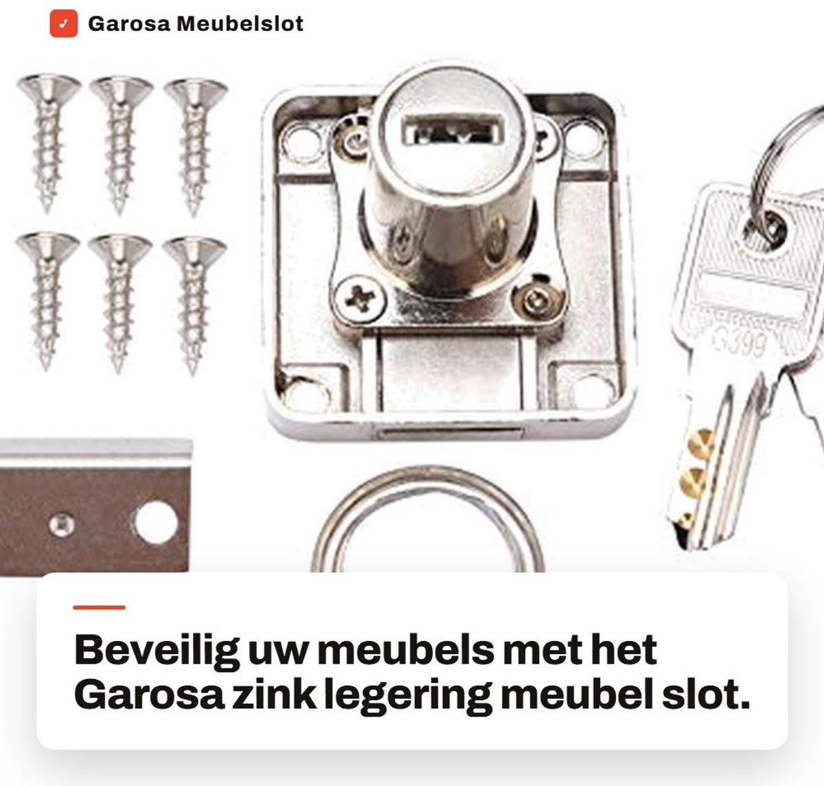 Dailygoods- Meubelslot Veilig - Zinklegering - Herbruikbaar - Antidiefstaltechnologie - 22mm - Duurzaam voor Laden/Vitrines - Slot