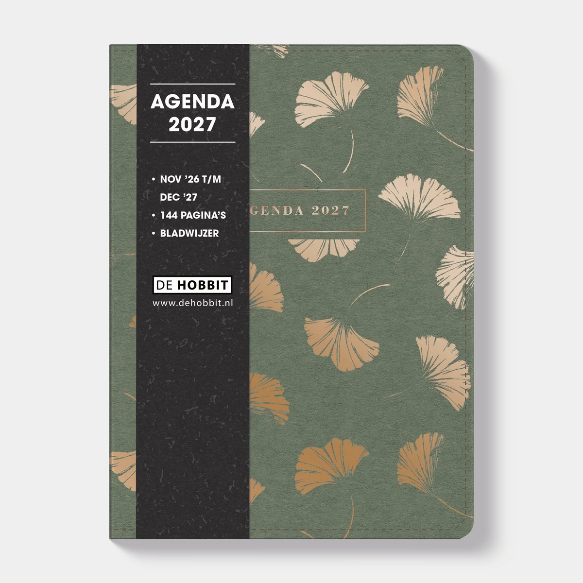 Hobbit - Weekagenda 2027 - B6 (17,5 x 12,5 cm) - Jaaragenda - 1 week op 2 pagina's - Flexibele Kaft - Gingko Goud