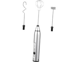 Elektrische Garde - Melkopschuimer Mixer - Keuken Maken - Oplaadbaar USB - 3 Gardekoppen - Zilver