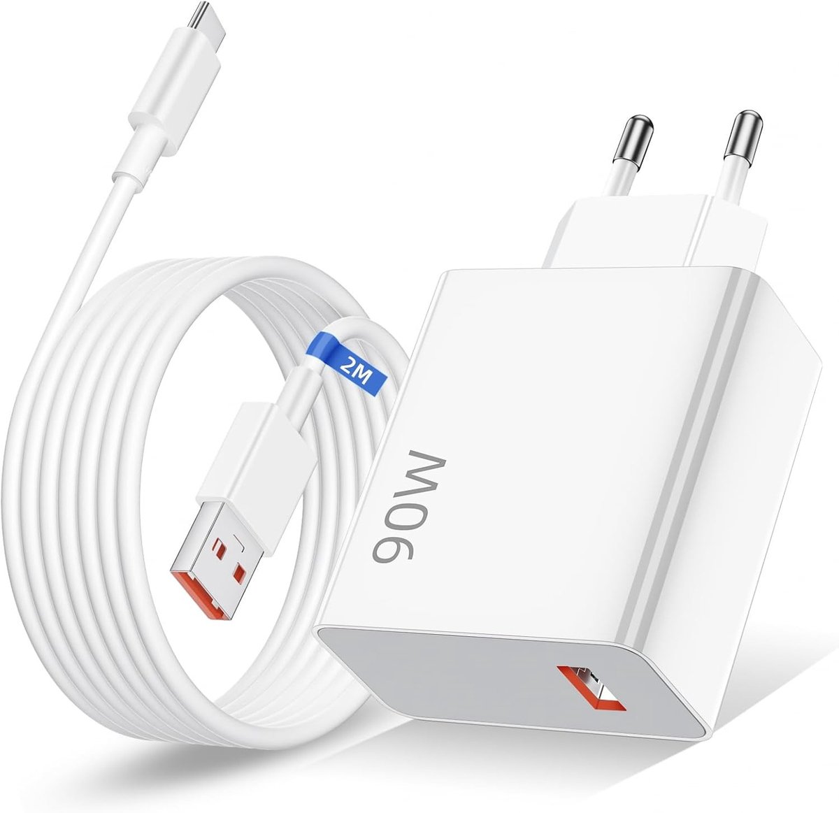Krachtige 90W USB C Snellader met 6A Type C Oplaadkabel van 2m voor Smartphones en Tablets zoals Poco, Redmi en meer