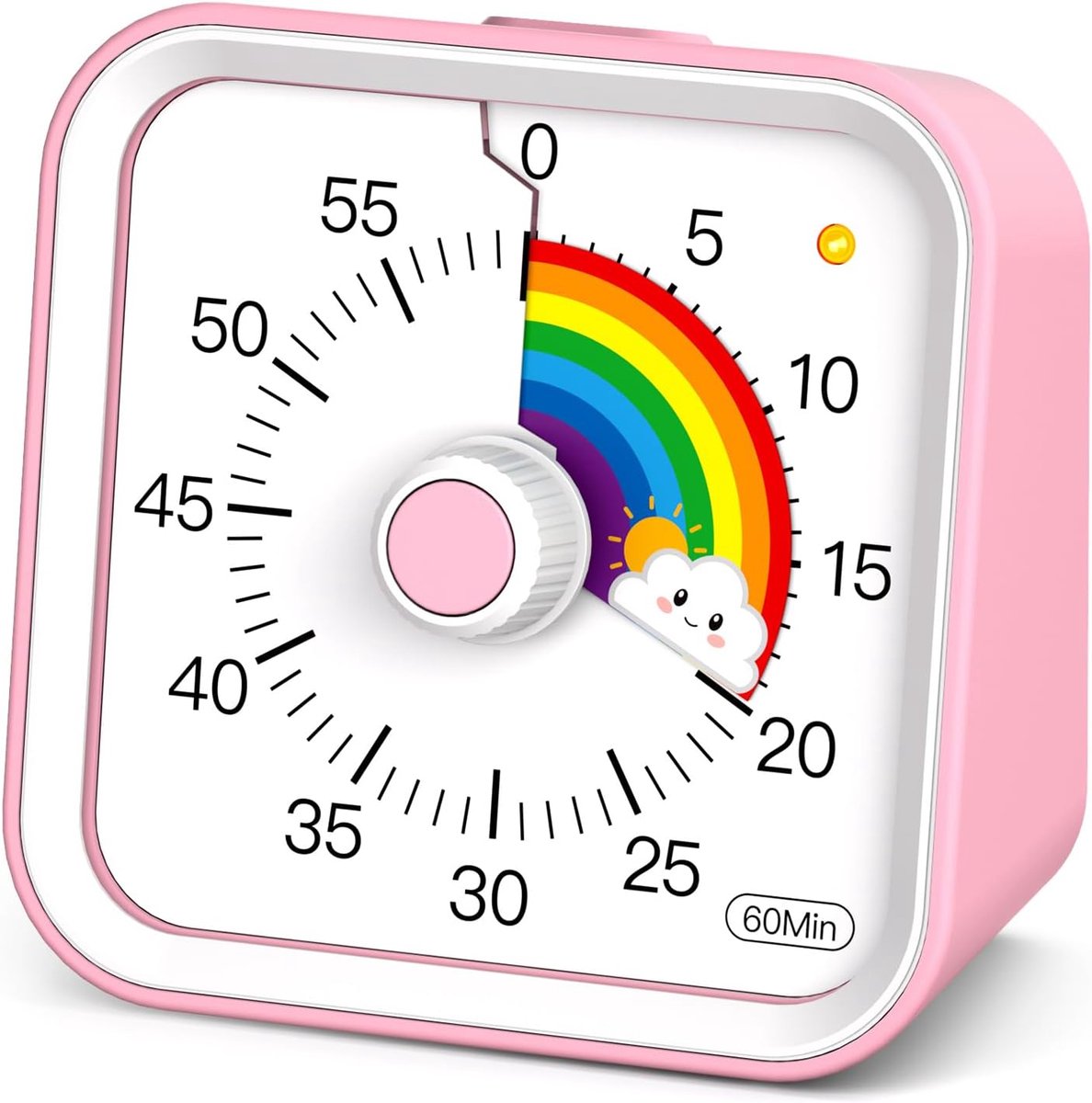 timer met pauzefunctie voor kinderen en volwassenen, productiviteitstimer met regenboogpatroon, pomodoro tijdmanagement voor keuken, studeerkamer, 60 minuten aftellen voor ADHD