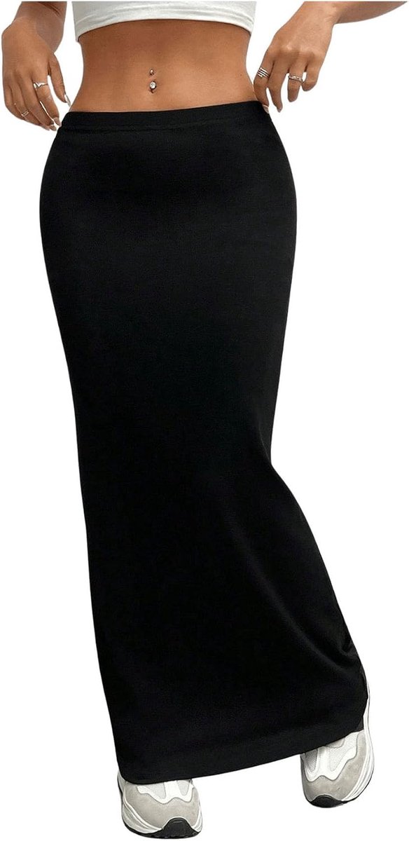 Maxirok voor dames, rockabilly, vintage, lange rok, strakke vrijetijdsrok, hoge taille, partyrok