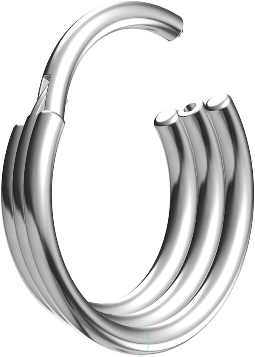 2 Stks-16G (1,2 mm) G23 Implantaat Titanium Duurzaam en Hypoallergeen Clicker Tribal Septum Ring Daith Piercing