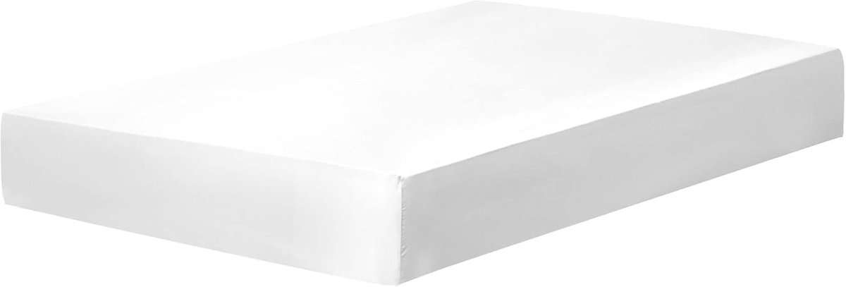 Hoeslaken satijn lakens 100x200cm hoeslaken tot 35cm topperhoogte met elastiek wit 100x200x35cm