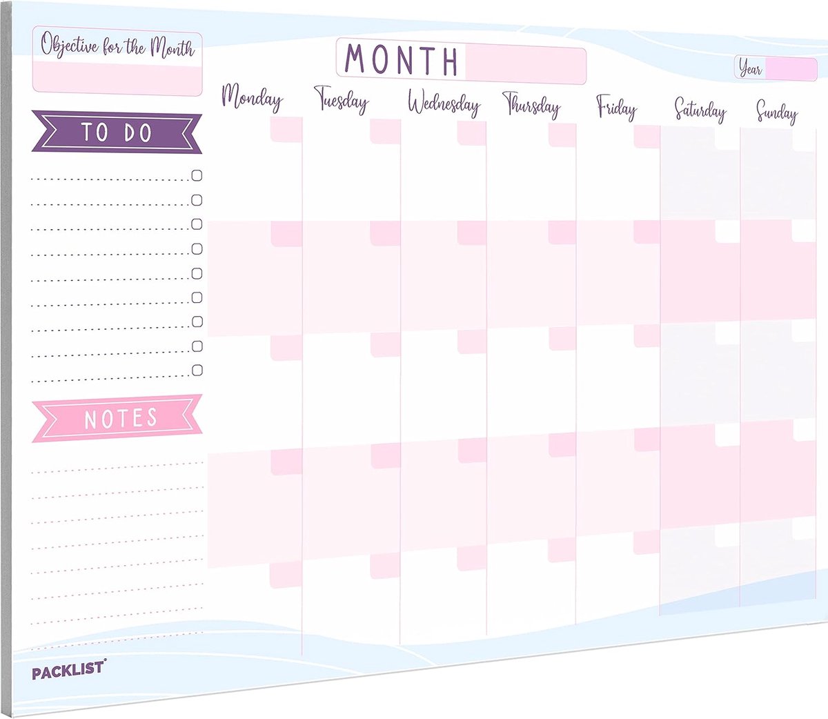 Maandplanner A4 - Onbedrukt papier - Duidelijke indeling - Organiseer je maand - ShopVlot