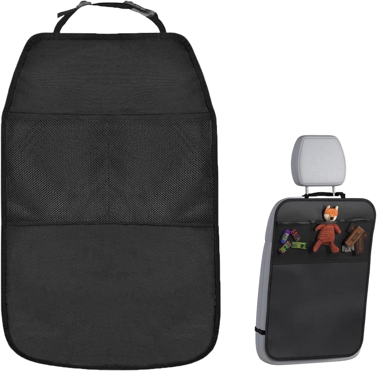 Rugleuningbescherming voor de auto, voor kinderen, autostoelbeschermer, rugleuning, organizer, achterbank, kinderen, waterdicht, zwart