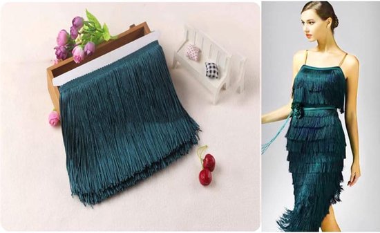 30 cm x 2 m Franse Borte Fransenborduursel Fransenband Decoratieve Lint Dansfrans Snijfranse Zijde Kwast Fransen-Borden Banden om te Naaien, DIY Knutselen, Kleding Ondergoed Kostuums Gordijnen — afbeelding 3