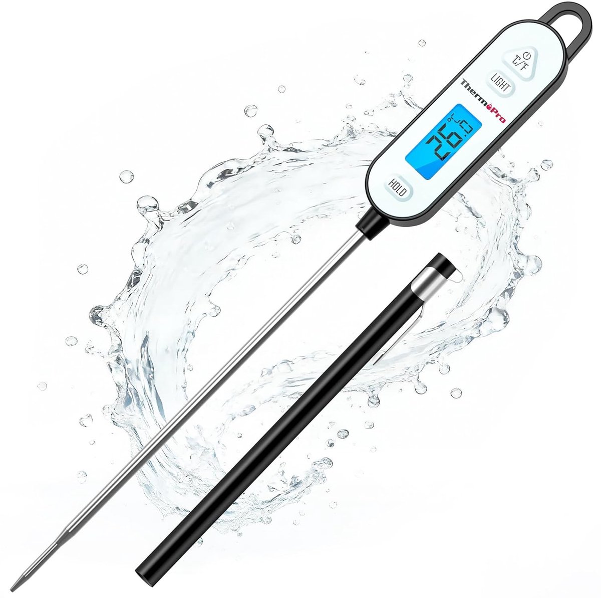 Digitale Vleesthermometer - Waterdicht - Snel Aflezen - Blauw Display - Voor Koken en Barbecueën