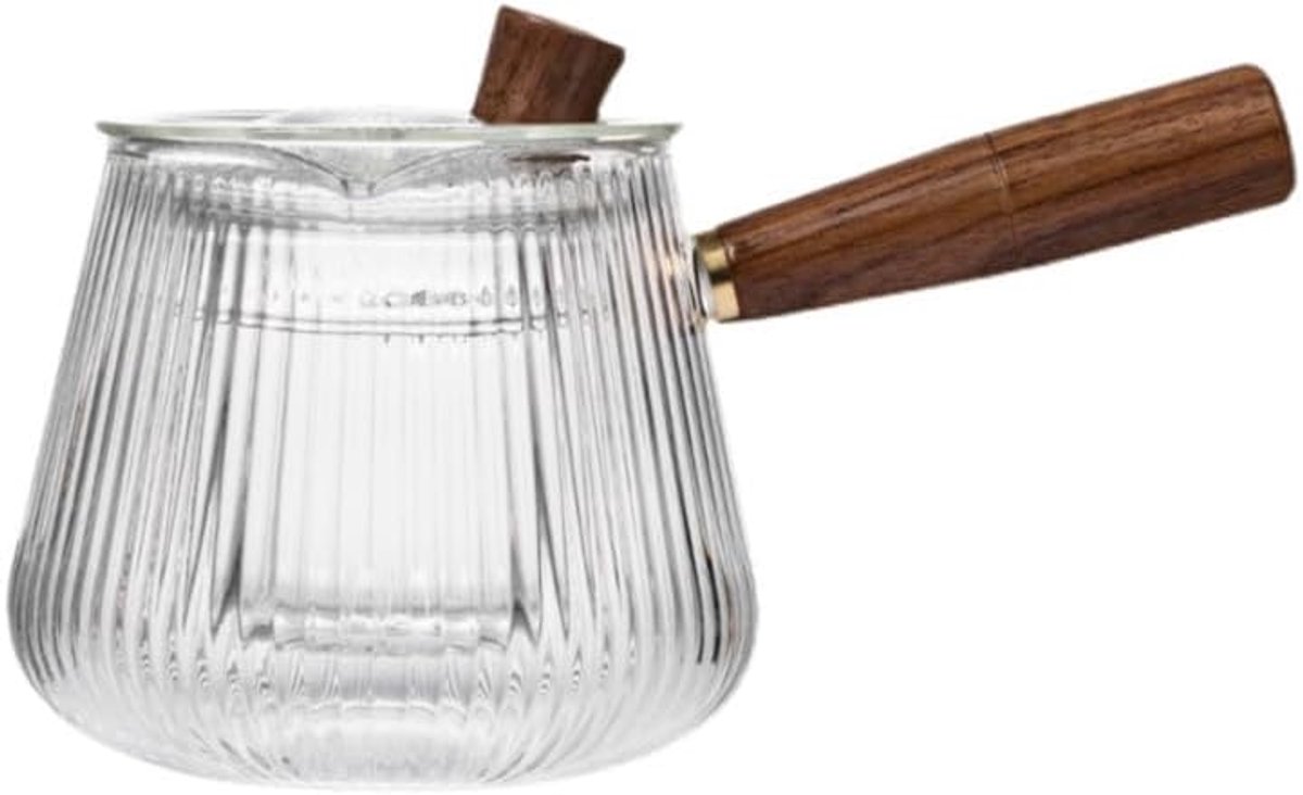 Glazen theepot huishouden transparant creatieve thee-waterkoker inductie fornuis veilige theepot capaciteit robuuste afwerking elegante uitstraling