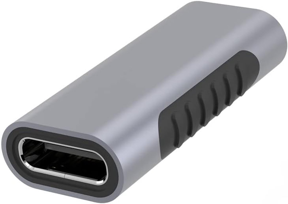 Adapter USB-C naar USB-C, vrouwelijk naar bus, Super-Speed 5 Gbit/s, Aluminium, Kleur: Space Grey