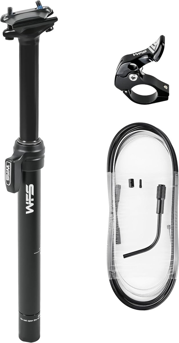 SnelShoppen - Externe Dropper Zadelpen Kit met Afstandsbediening en Kabel, 27.2 x 367 mm, 90 mm Verlenging, Aluminium Zadelpen voor Mountainbike, Race