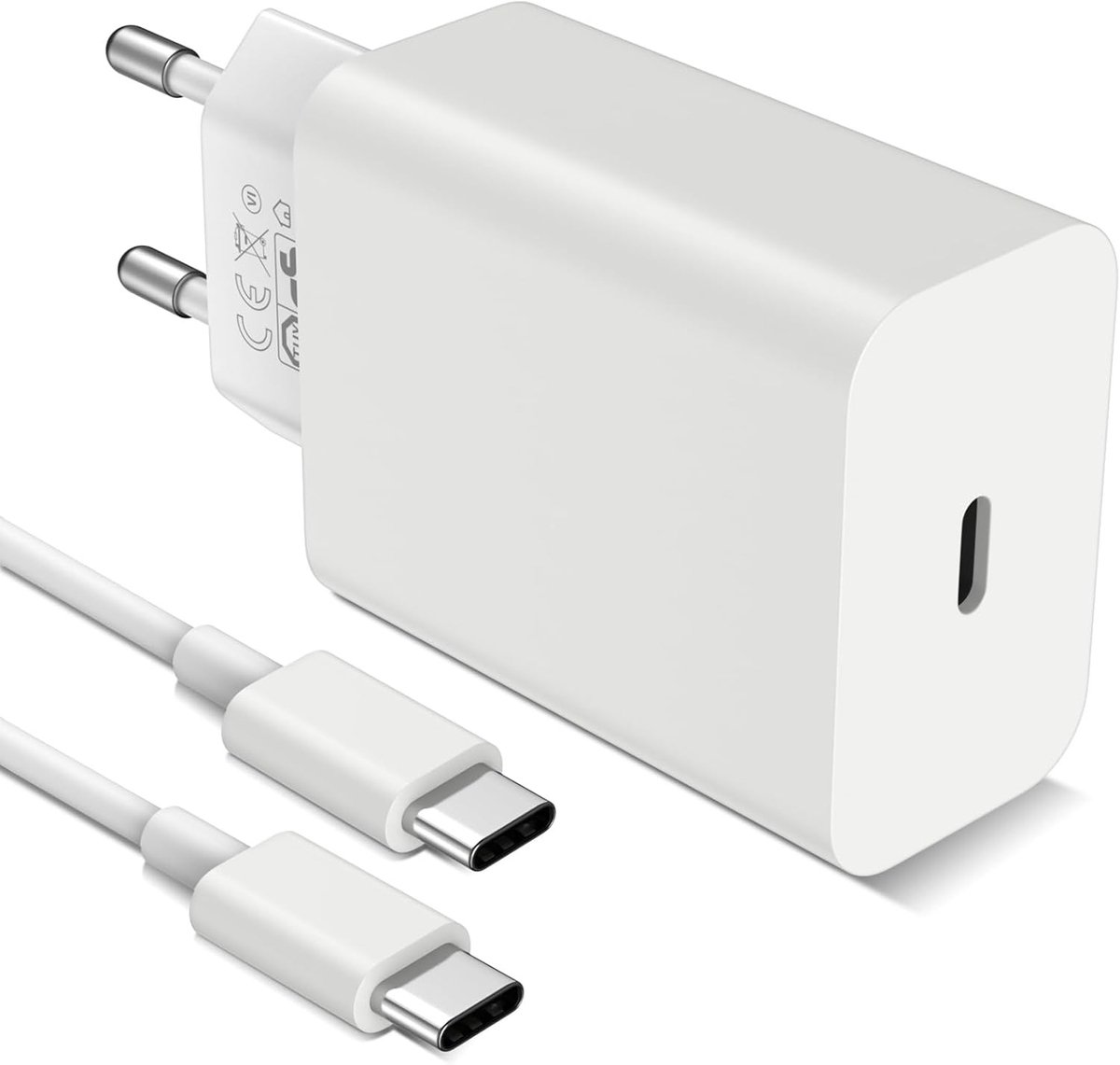 Krachtige 30W Snellader met 1M USB C Kabel voor Google Pixel en Samsung Smartphones, Ideaal voor Snel Opladen en Duurzaam Gebruik