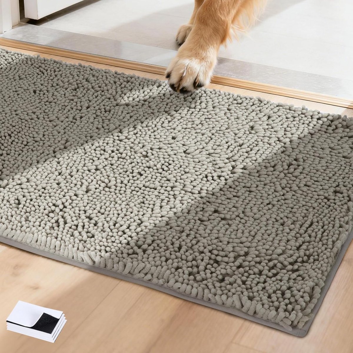 Hondendeurmat voor modderige poten, super absorberend ingang binnen entree tapijt, sneldrogende chenille-moddermat voor honden, machinewasbaar antislip huisdiertapijt XH085 (grijs, 50 x 80 cm)