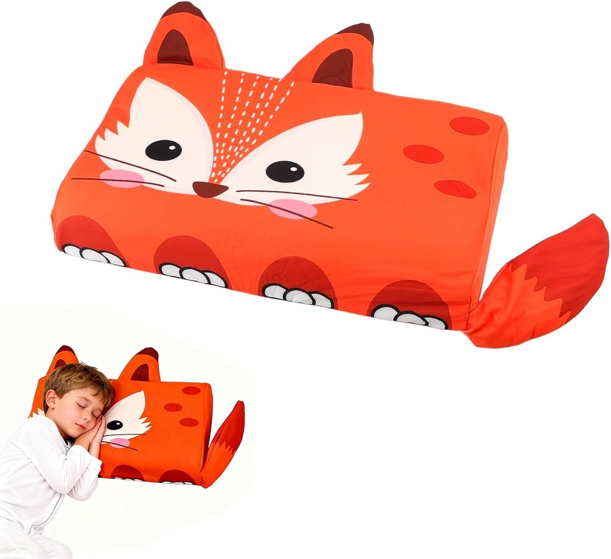 Ergonomisch Kinderkussen 46 x 26 cm voor een Gezonde Slaap, Ondersteuning voor Hoofd en Hals