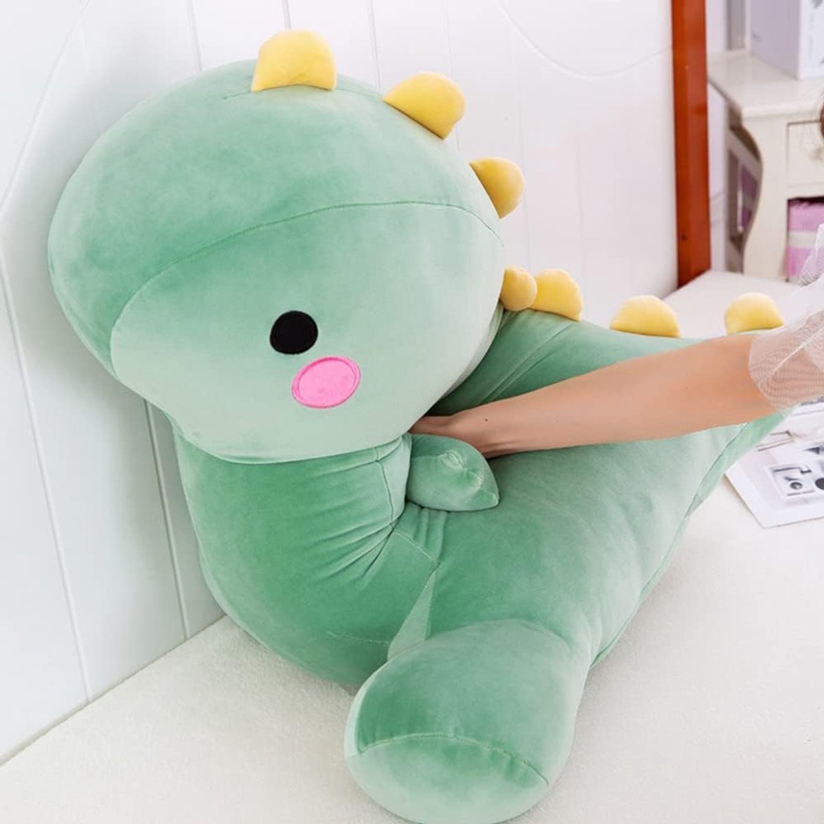 Pluche dieren Kawaii pluche dieren poppen zachte dinosaurus pluche dieren kinderkamer decoratie kinderen (groen)