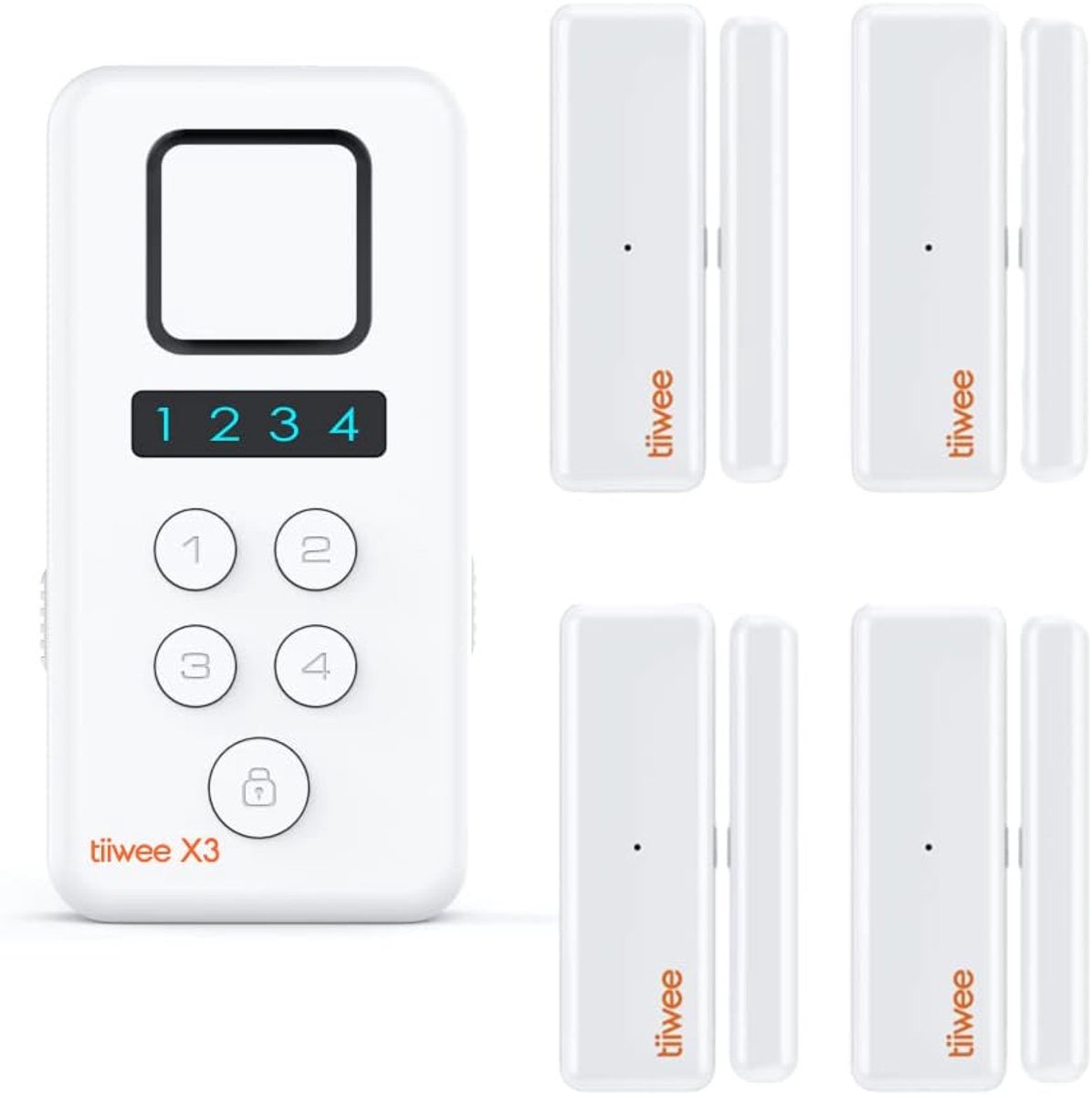 SnelShoppen - Draadloos Alarmsysteem tiiwee Home X3-XL Kit met Beveiligingscamera, Bewegingssensoren, 3 Deur- en Raamsensoren, Smartphone App, Indoor