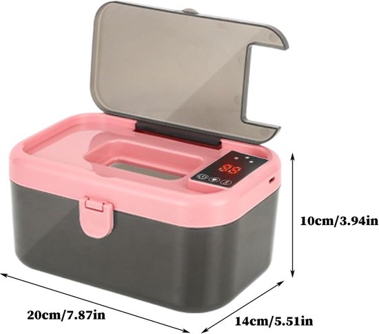 Babydoekjes Warmer - Doekjesverwarmer Dispenser - Baby Verzorging - Instelbare Temperatuur - 21 x 15 x 11 cm - Roze — afbeelding 5