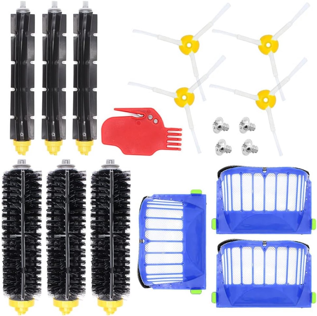 vervangingsset met borstels en flexibele klopperborstels & Zijborstels en filters voor iRobot Roomba 600-serie 614 620 630 650 660 671 680 690 Vacuümonderdelen