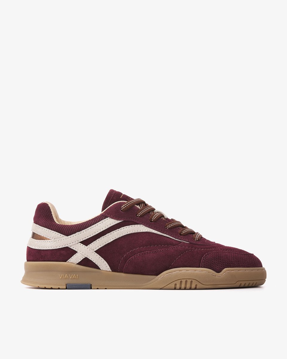 VIA VAI Kris Dante Sneakers Dames - Leer,Suède - Bordeaux - Maat 37