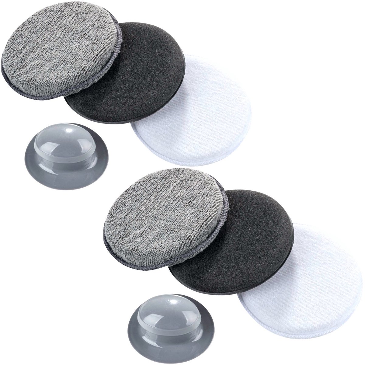 Set 6x applicatorpads + 2x handgreep microvezel auto polijstpad spons handpad kussen