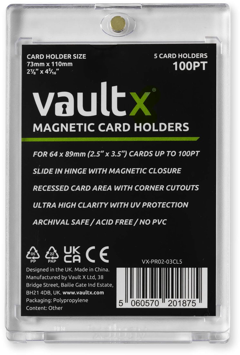 Vault X Magnetische Kaartenhouders 100pt voor Trading Cards - Kaartenhouders - 5 Stuks