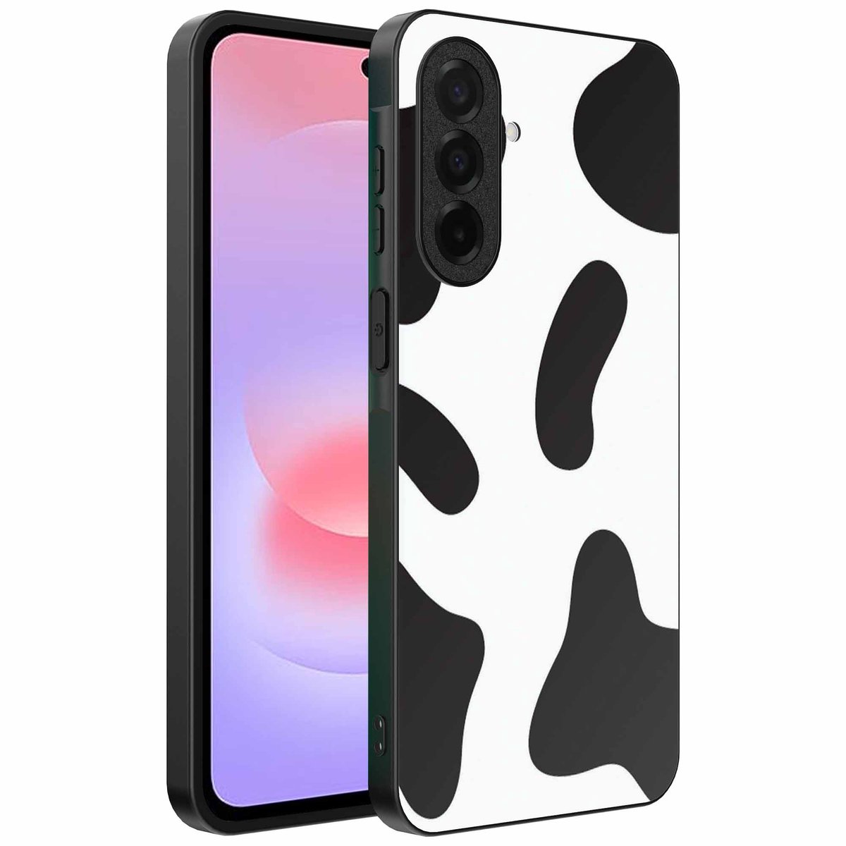 Geschikt voor Samsung Galaxy A37 Telefoonhoesje met Koeienvlekken Opdruk - TPU Backcover Case With Cow Patches Design - Smartphonica geschikt voor Samsung Galaxy A37