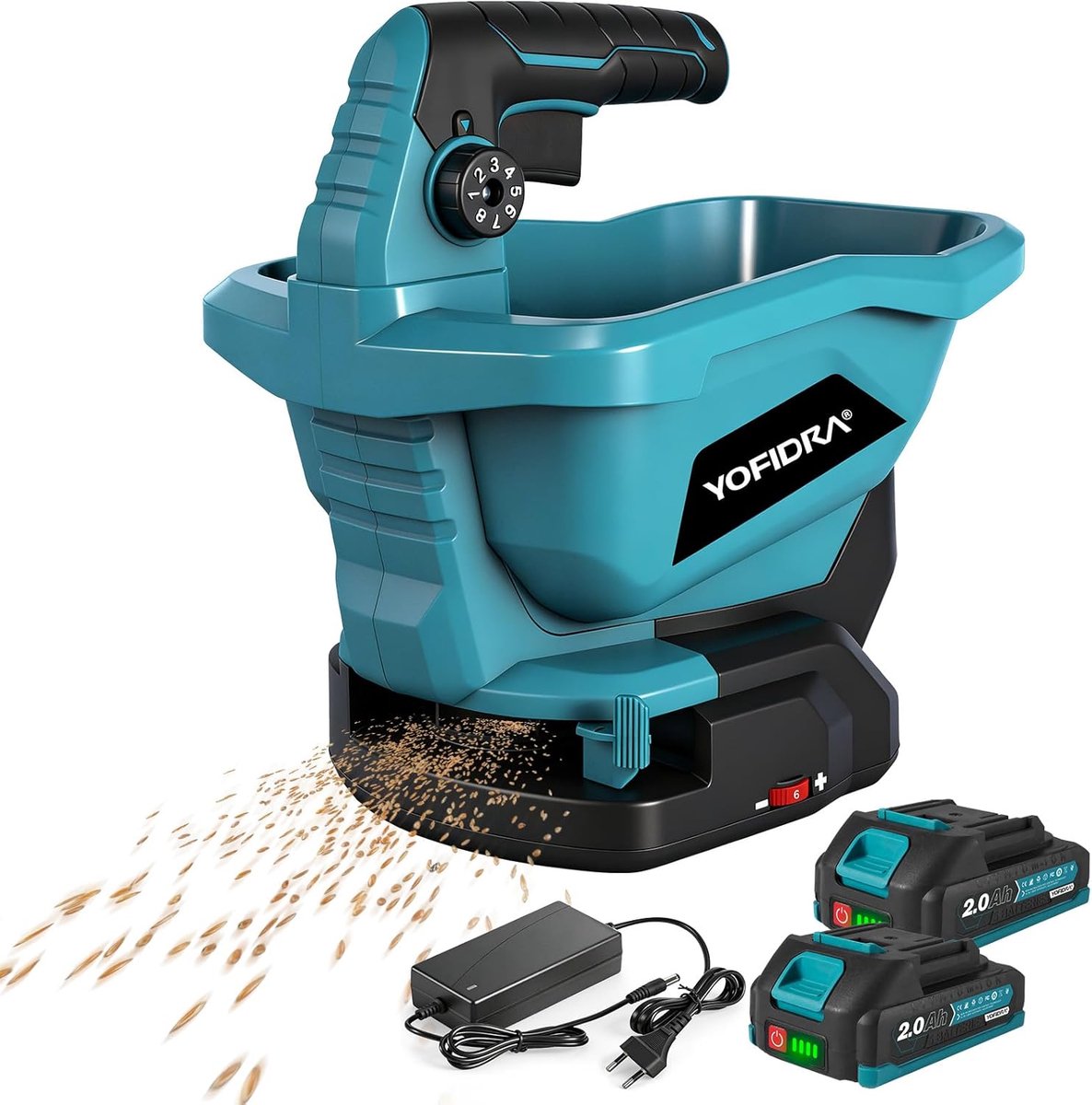 Draadloze mestverspreider 3.3L - Elektrische handverspreider - 5 meter breedte - Ideaal voor gazon en zaden - ShopVlot