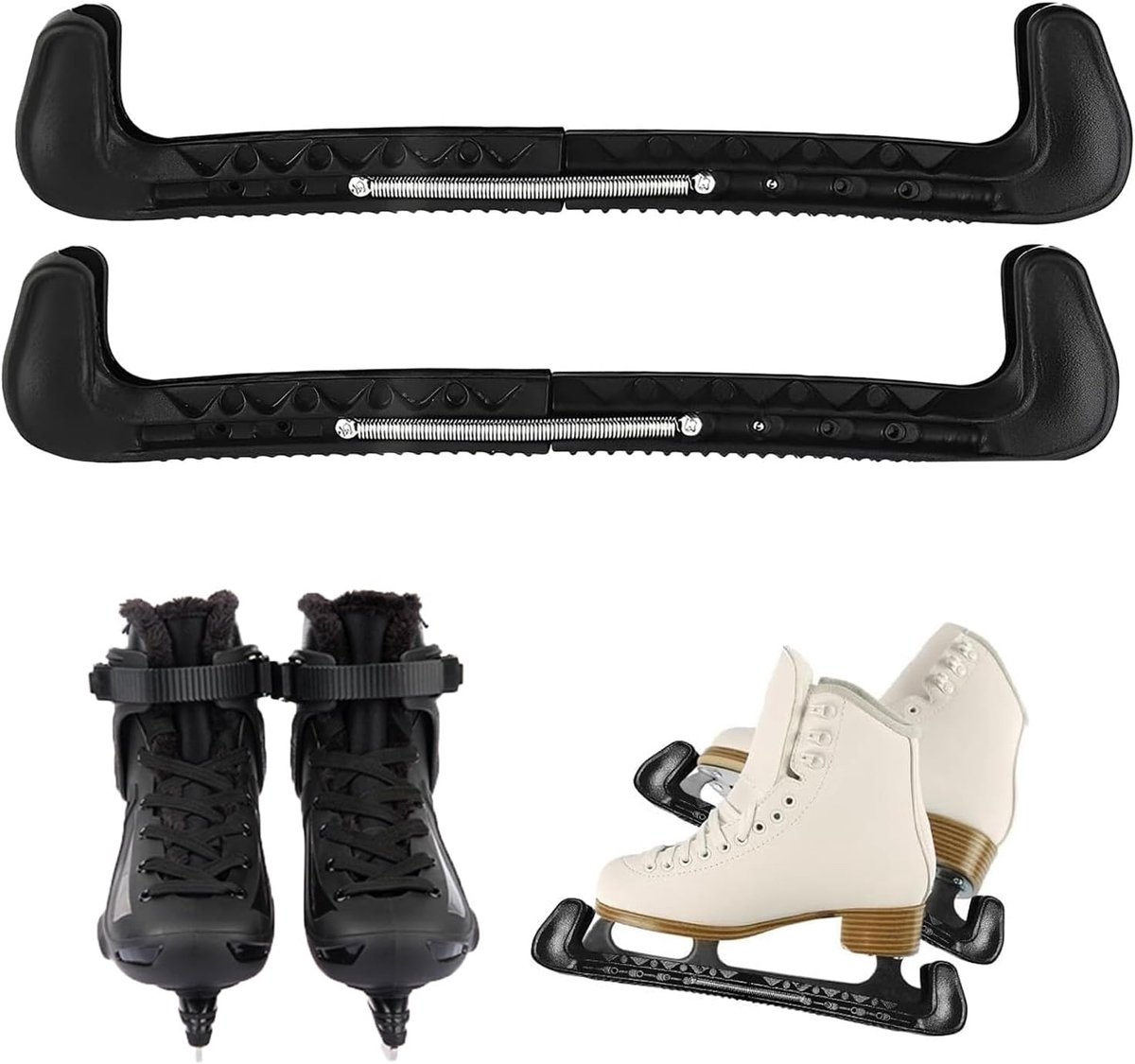 Adjustable ice skate protection, ice skate protection, figure skating, ice hockey protection, ice skating (black) - ShopVlot