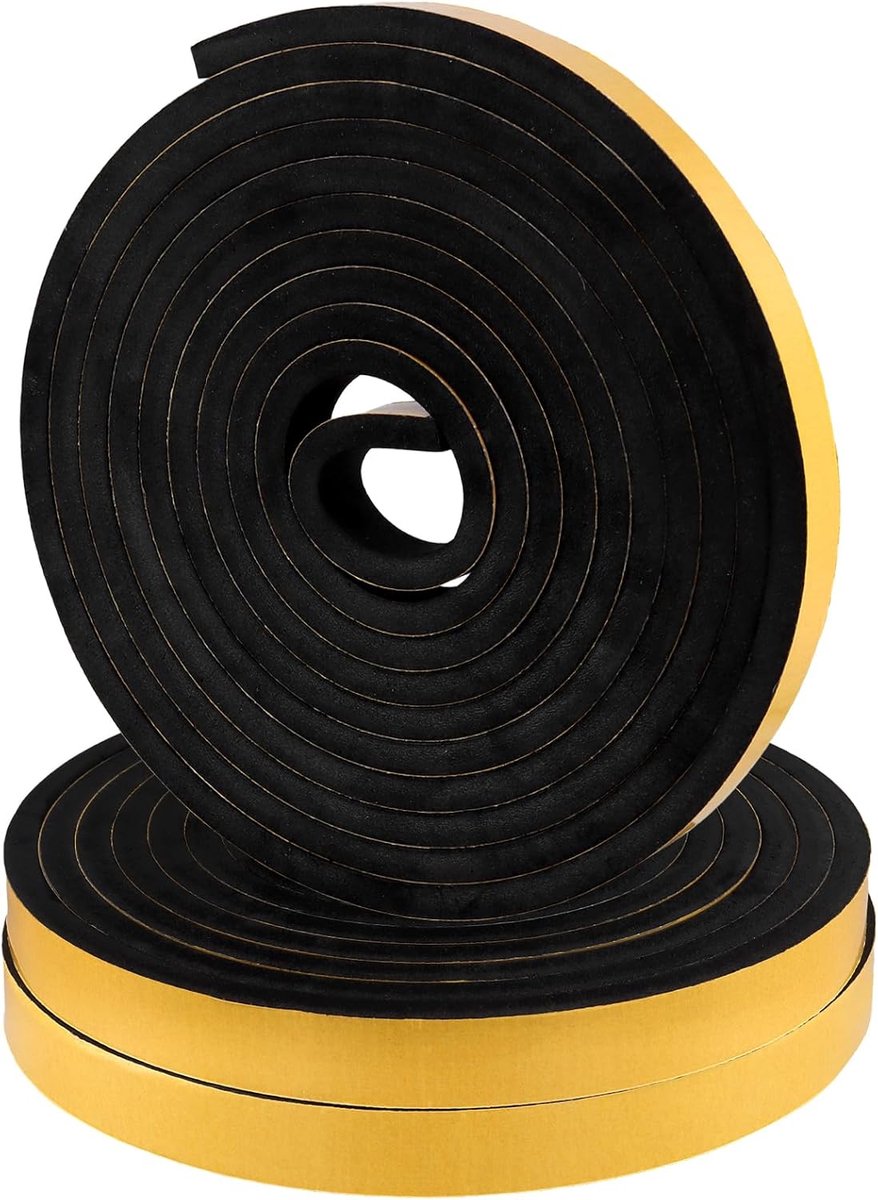 KEILEOHO Foam Adhesive 3 Pack 25mm (W) x 10mm (D) x 5m (L), Sealing Tape Self Adhesive Black Foam Tape Foam Tape for - ShopVlot