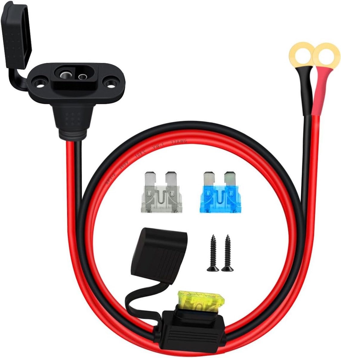 SAE Plug 12 V 24 V - 25 A 12 AWG - Waterdichte connector - Ideaal voor zonnepanelen en voertuigen - ShopVlot
