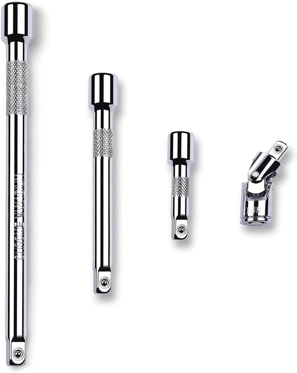 Steeksleutel set 1/4 inch - Chrome vanadium staal - 4-delig - Duurzaam en veelzijdig - ShopVlot