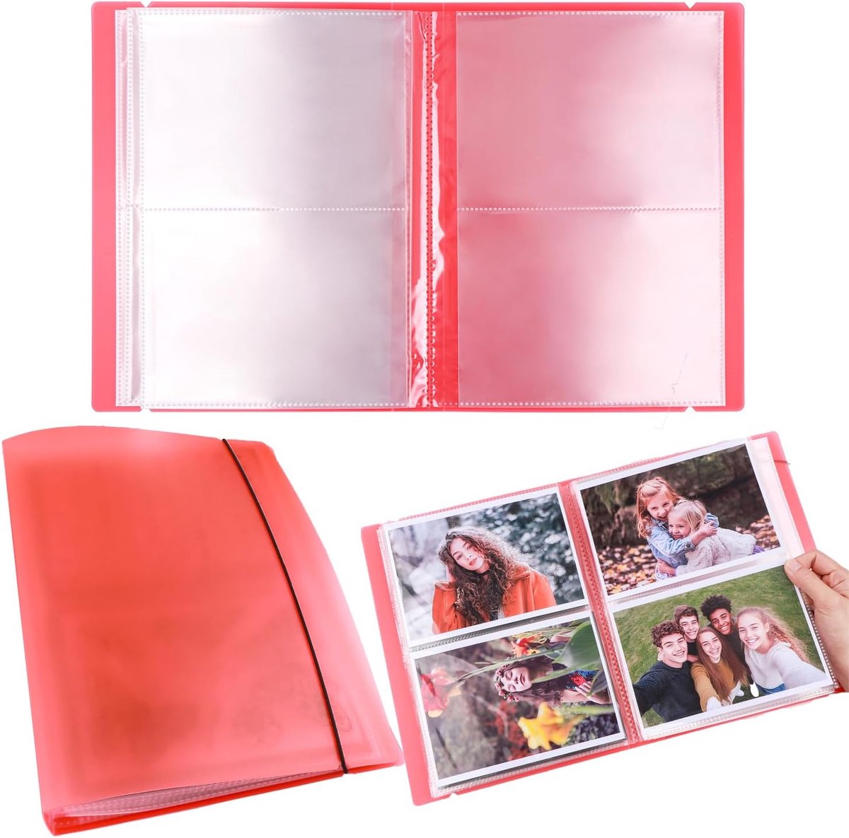 20 Pages 80 bags/1Set Large Clear Sticker Photo Storage Album; Storage Book Organizer Folder for Postcards Stickers - ShopVlot