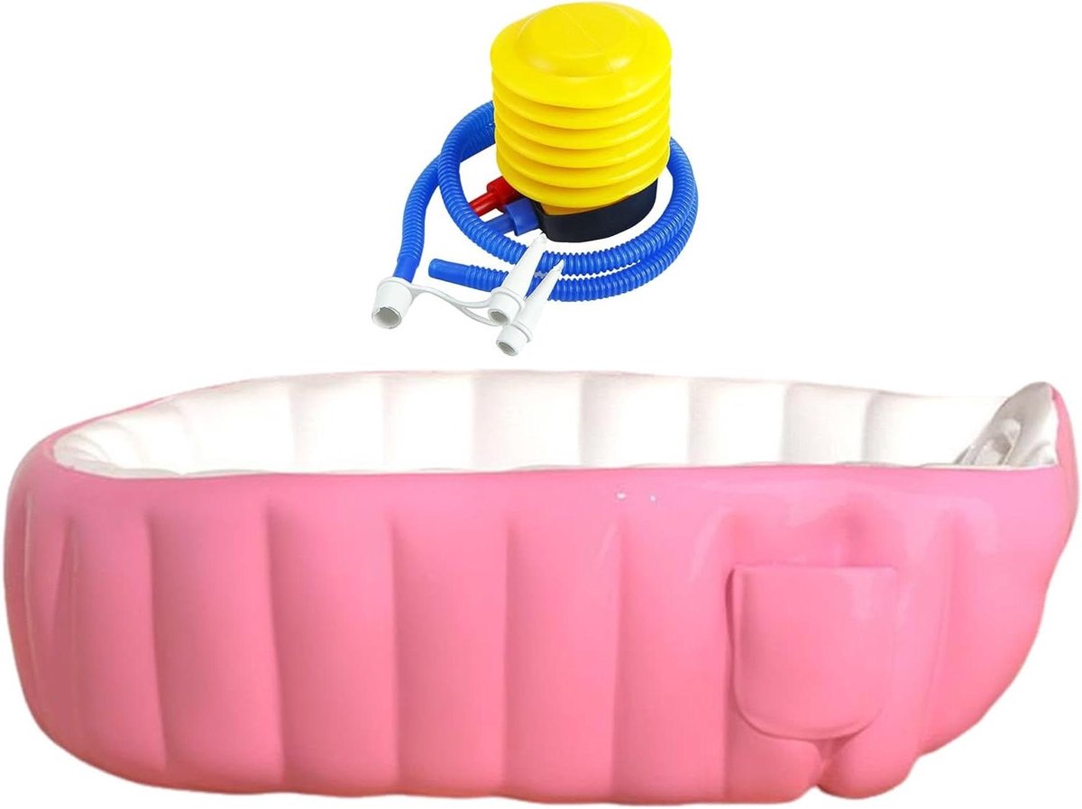 Opblaasbaar Babybad - Peuterbad Douche - Veilig Baden - Antislip Oppervlak - 98x64x28 cm - Roze