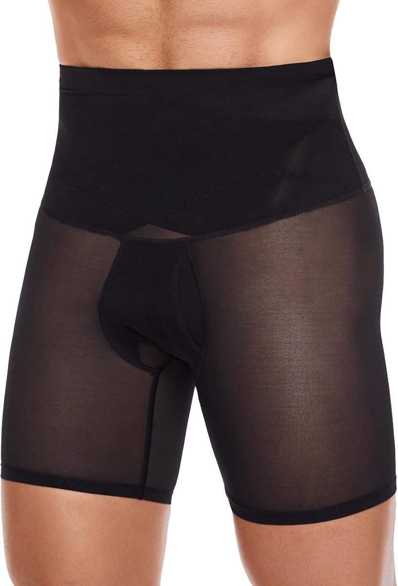 Hoge Taille Bodyshaper Boxer Shorts voor Mannen, Compressie Ondergoed met Buikcontrole en Ademend Comfort