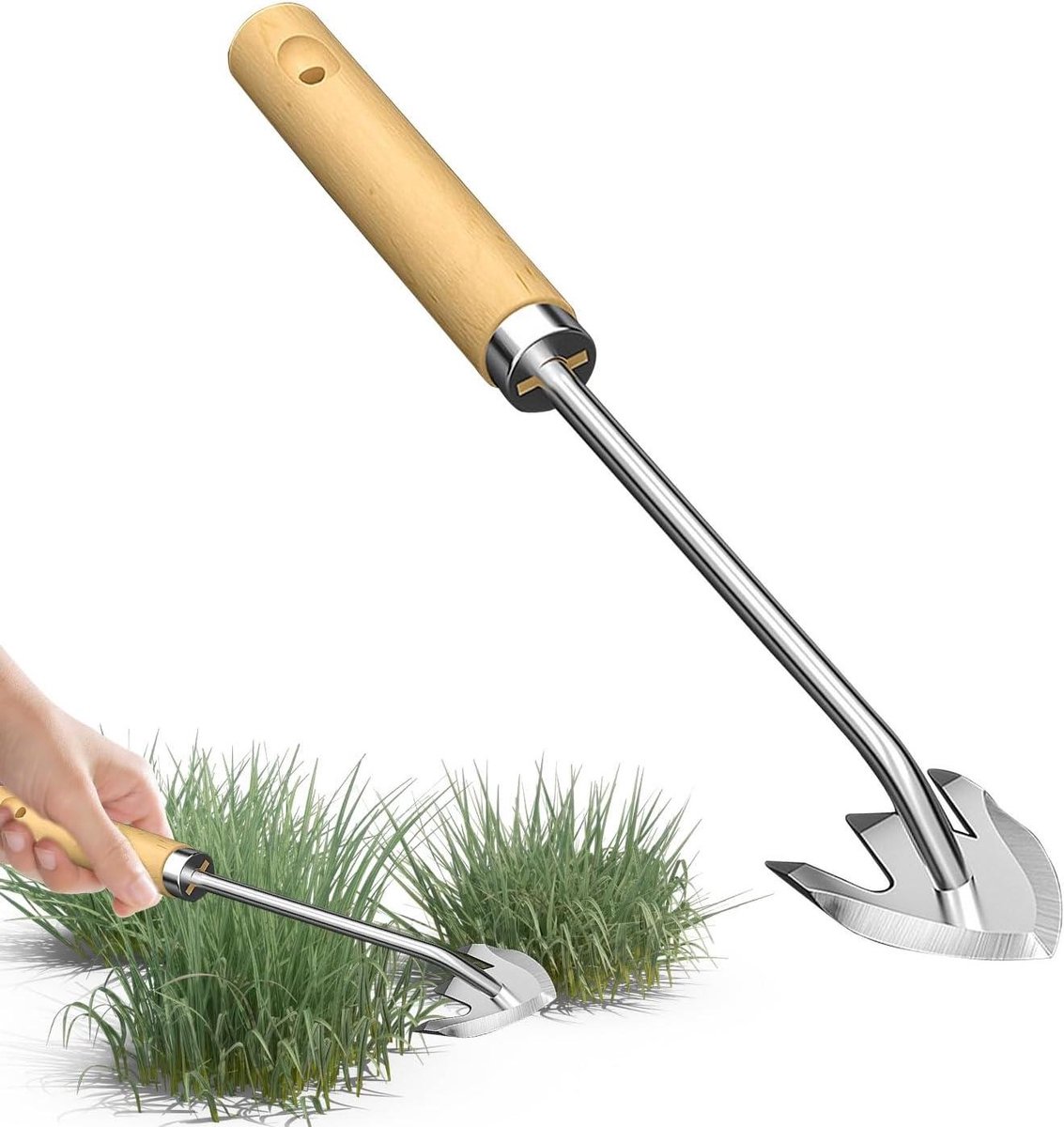 Tractor Rupsenbak - Onkruidsteker Tuin - Onkruid Verwijderen - Dubbel Geslepen Blad - 2.3mm - Houtkleurig