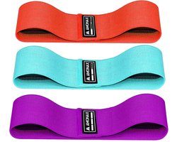 SnelShoppen - Amonax Stoffen Weerstandsbanden voor Dames, Duurzame Elastische Fitnessbanden voor Gewichtsverlies Training, Veelkleurige Set voor Benen