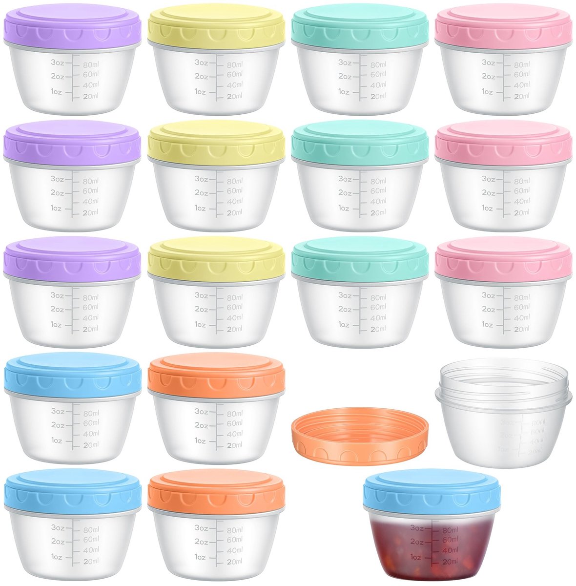 Omgoods- Sauspot 120ML - Herbruikbare Kunststof - Lekvrije Schroefdop - Mini Snackpot - Voedselcontainer - Voor Sauzen/Dressings - Voedselcontainers