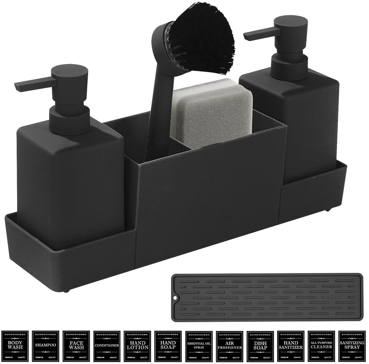 Omgoods - Keuken Spons Dispenser met Organiser en 2 Zeepdispensers
